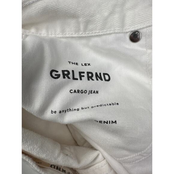 GRLFRND - The Lex High Rise Wide Leg Cargo Jeans in White - Picture 4 of 8